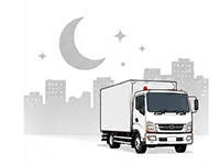 夜間運行するトラック
