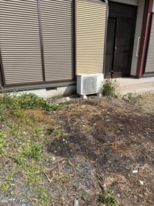 熊谷市のリフォーム現場で産業廃棄物を回収した後の住宅前の様子